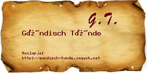 Gündisch Tünde névjegykártya